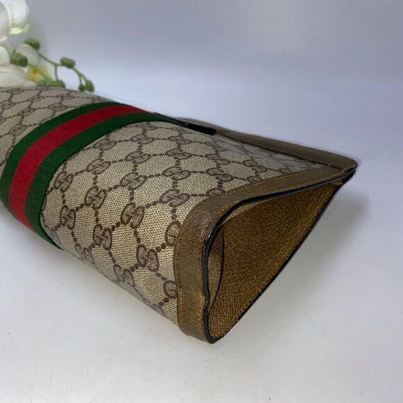 Authentic Gucci Sherry Line GG Logo Clutch - Picture 8 of 12